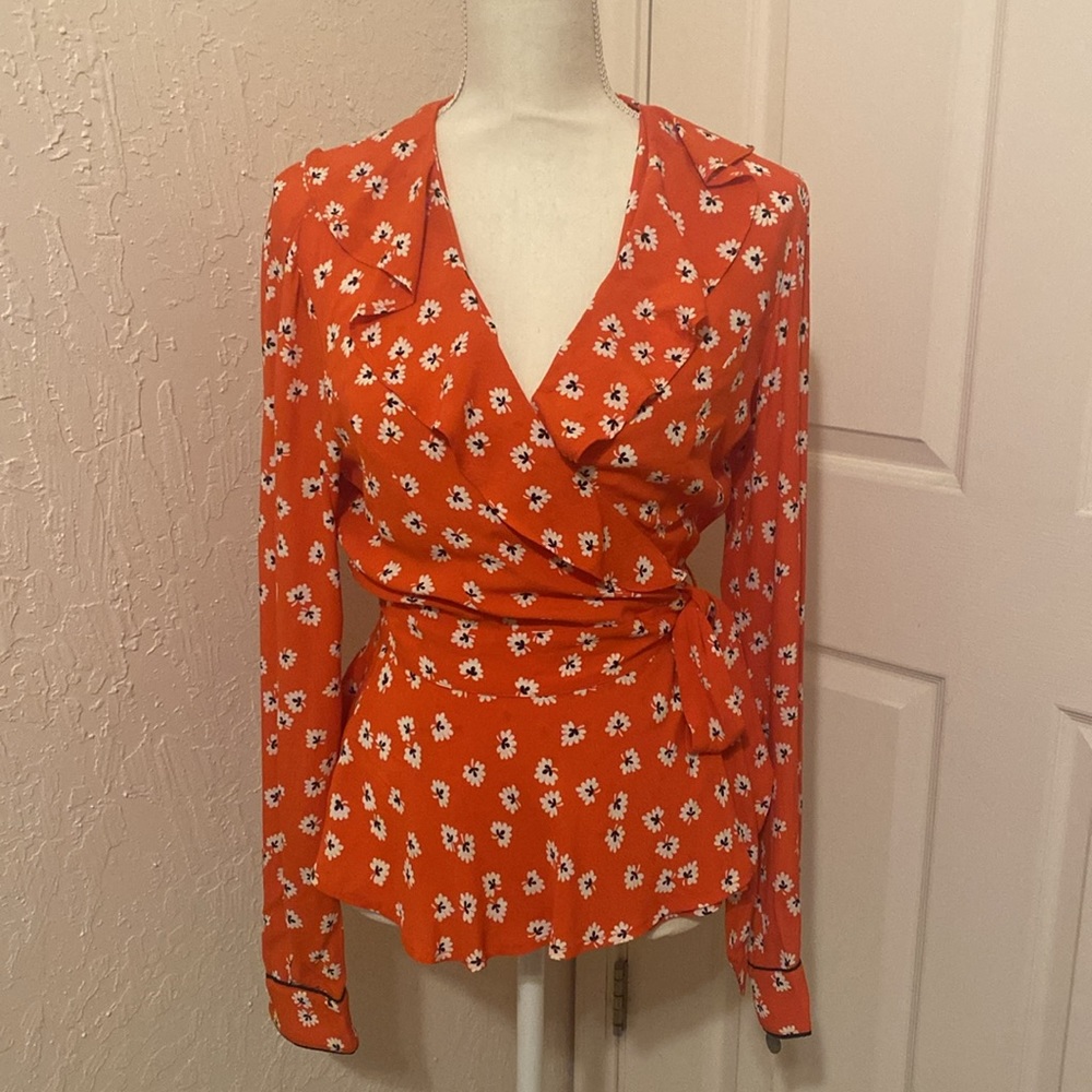Ganni wrap blouse -NWT-euro size 36